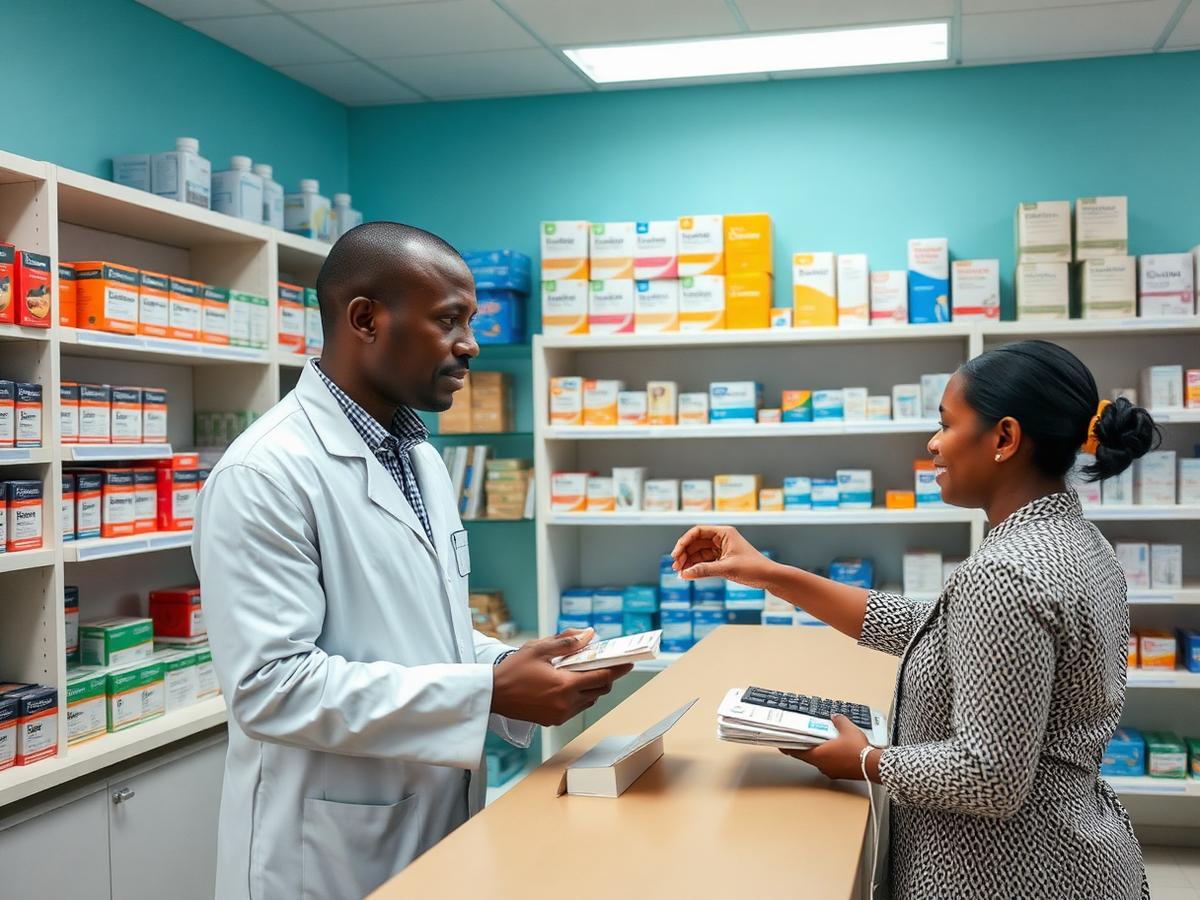The pharmacy counter at JJ Polyclinic