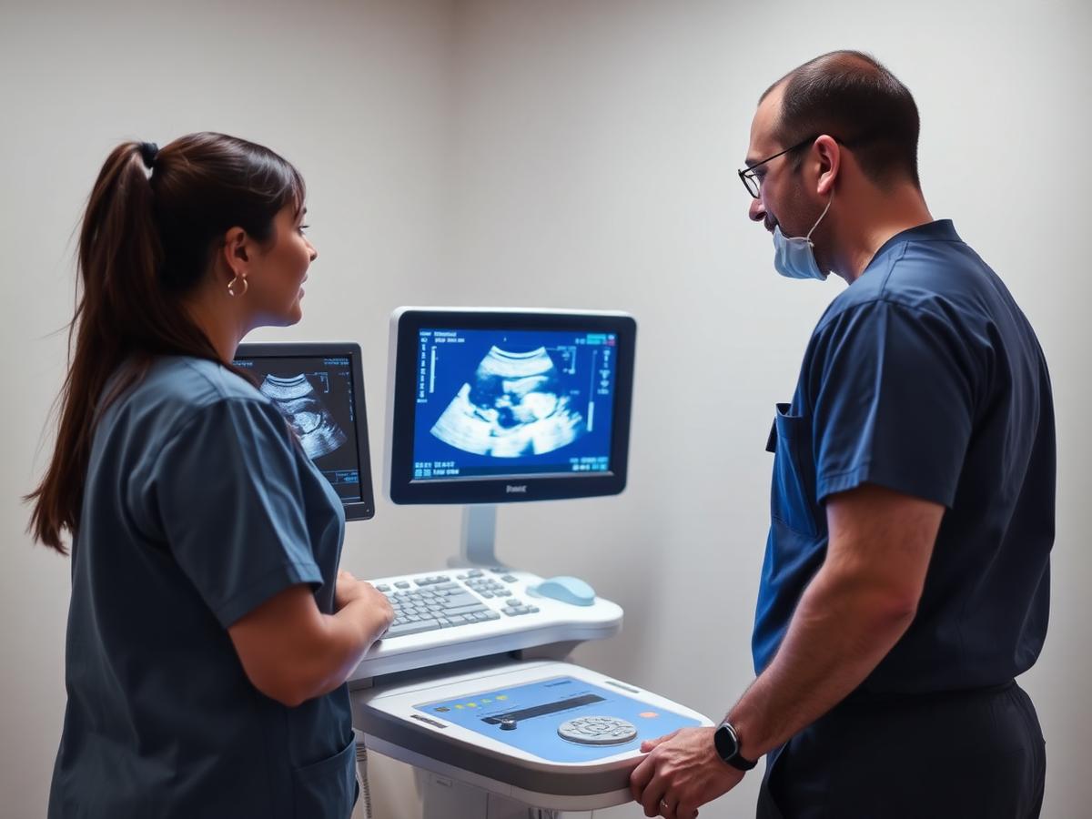 Ultrasound scan being performed at JJ Polyclinic